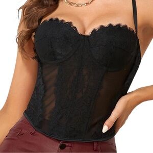 ▪️Black Lace Bustier Top▪️